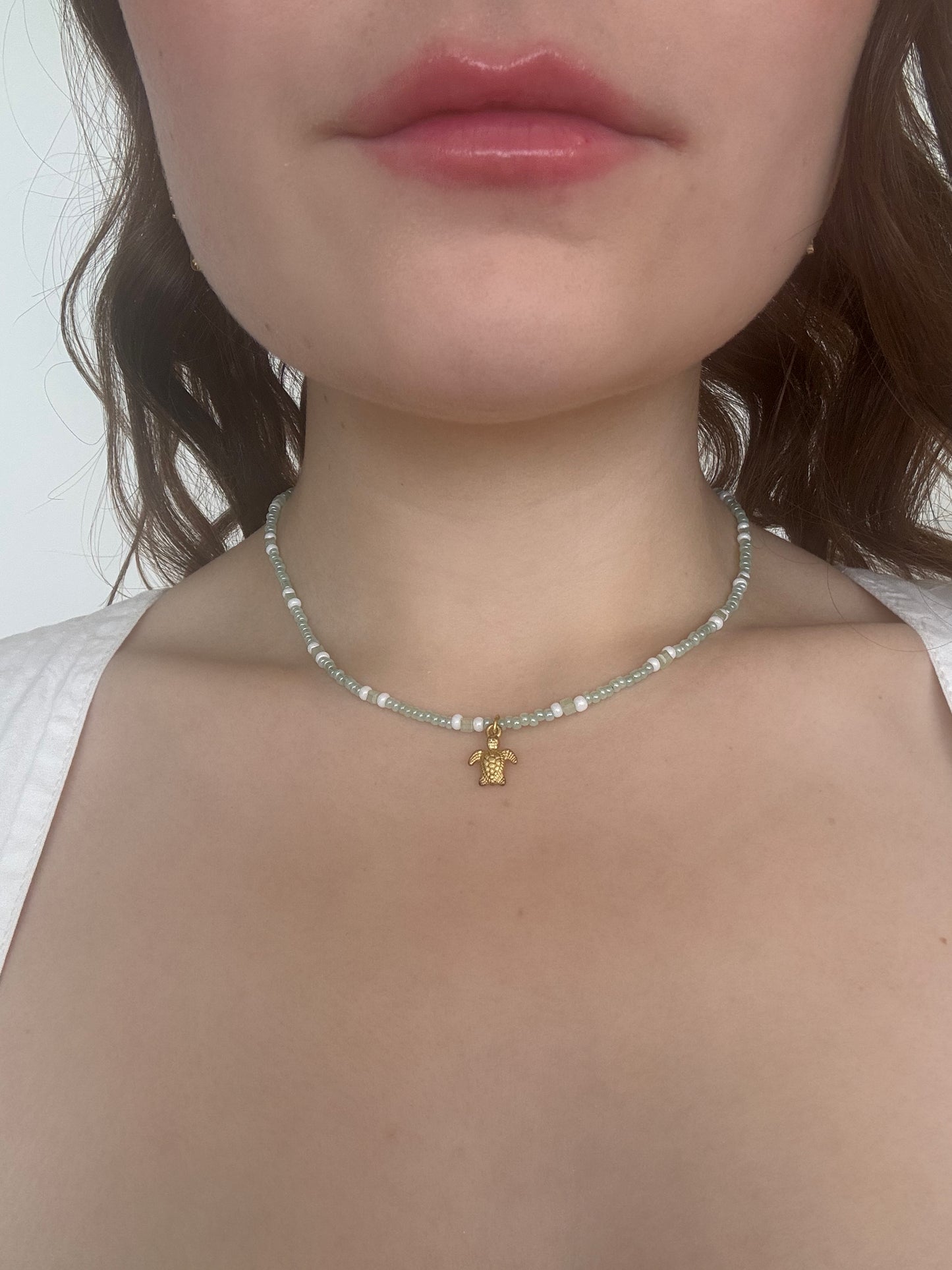 Tiny Turquoise Turtle Choker