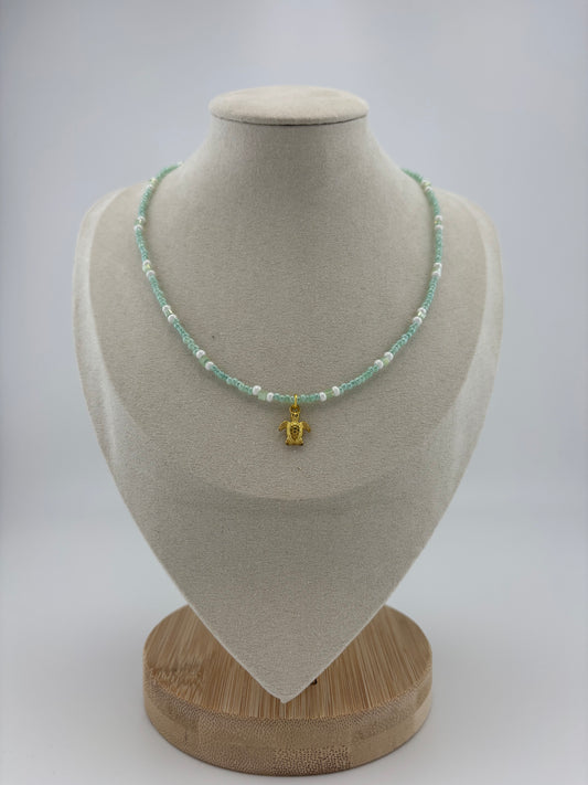 Tiny Turquoise Turtle Choker