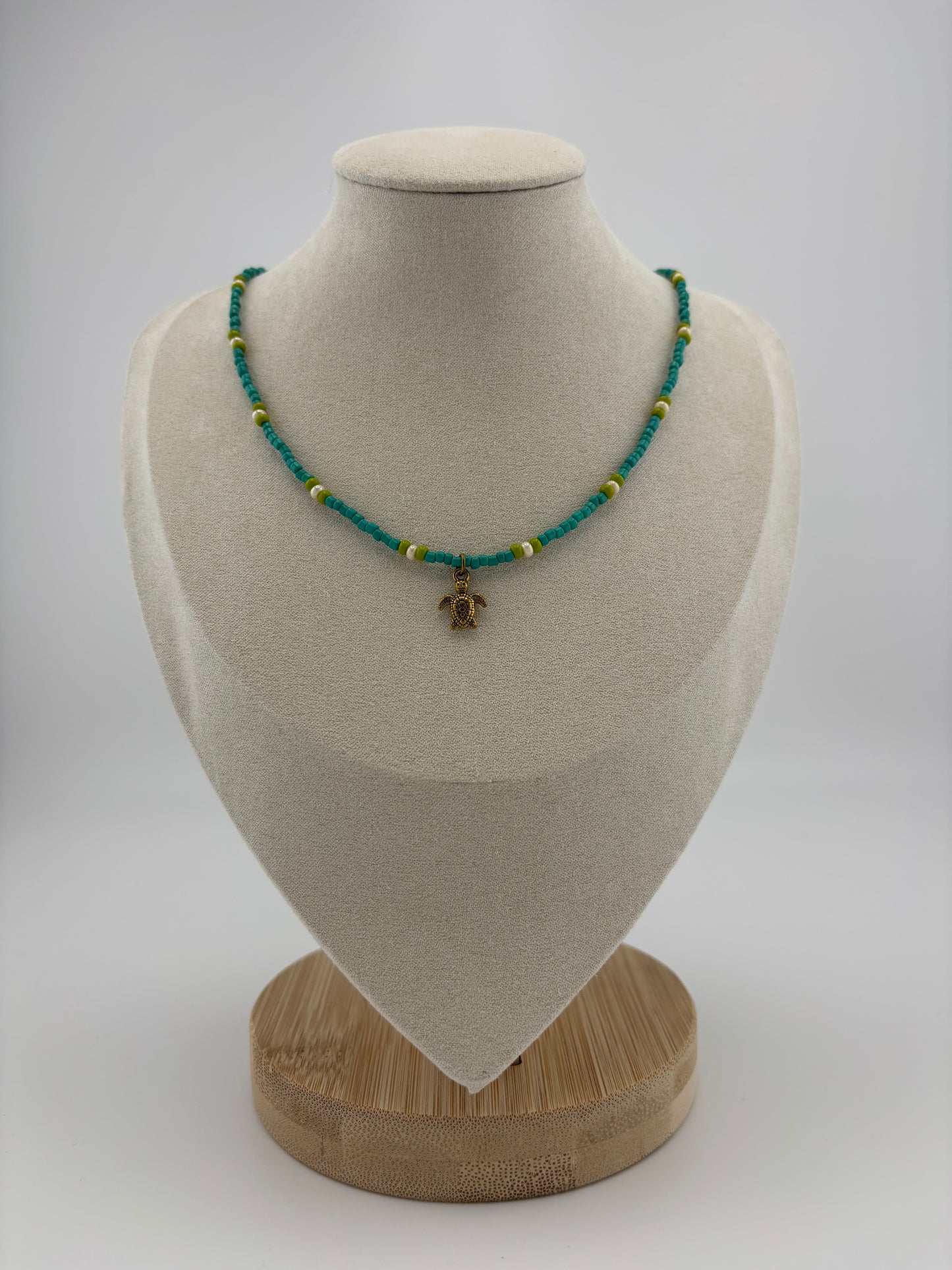 Tiny Teal Turtle Choker